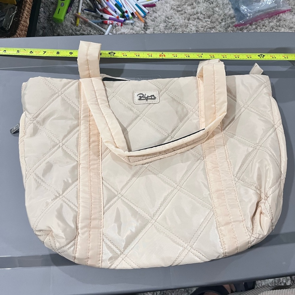 Beijo Beige Quilted Tote Bag
